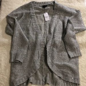 gray sparkly cardigan